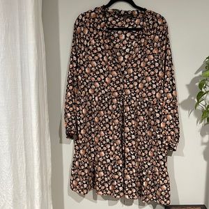 Orange floral Zara babydoll dress